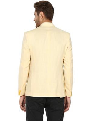 yellow solid linen casual blazer - 17351490 - Standard Image - 3
