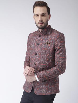 grey printed casual blazer - 17351496 - Standard Image - 2