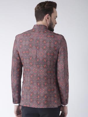 grey printed casual blazer - 17351496 - Standard Image - 3