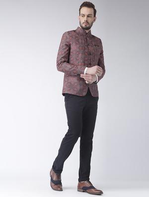 grey printed casual blazer - 17351496 - Standard Image - 4