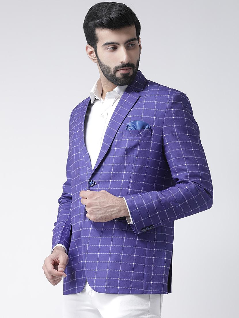 purple checkered casual blazer - 17351501 - Zoom Image - 2