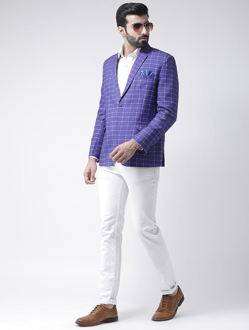 purple checkered casual blazer - 17351501 - Zoom Image - 4
