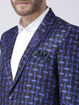 blue checkered casual blazer - 17351519 - Standard Image - 5