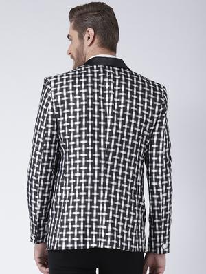 black checkered tuxedo blazer - 17351524 - Standard Image - 3