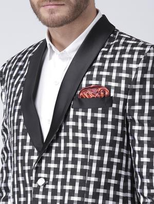 black checkered tuxedo blazer - 17351524 - Standard Image - 5