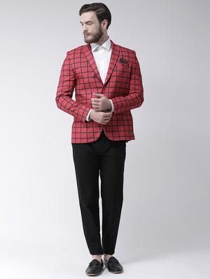 red checkered casual blazer - 17351525 - Standard Image - 4