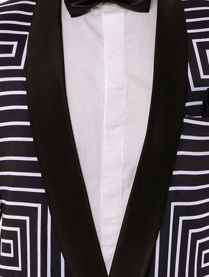 black printed tuxedo casual blazer - 17351537 - Standard Image - 5