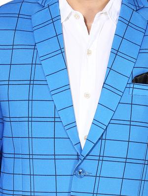 blue checkered casual blazer - 17351546 - Standard Image - 5