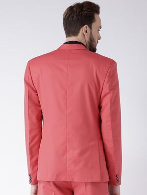 pink solid casual blazer - 17351549 - Standard Image - 3