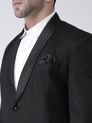 black solid tuxedo blazer - 17351556 - Standard Image - 5