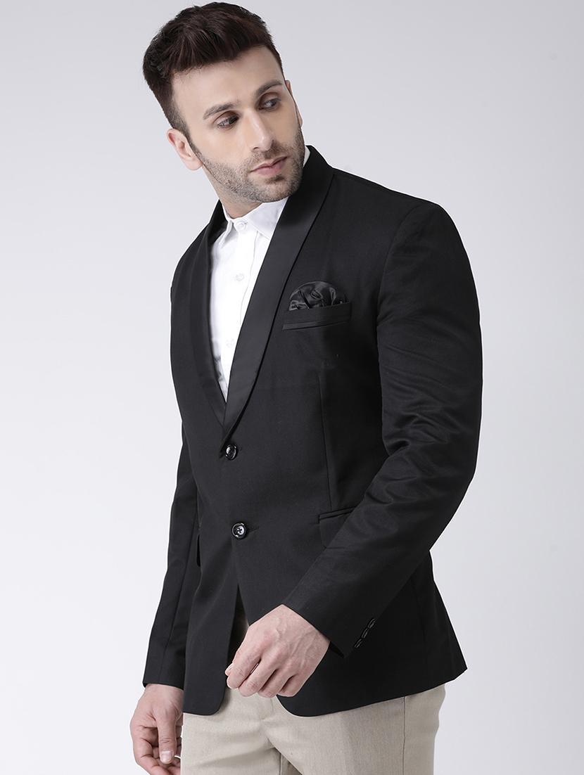 black solid tuxedo blazer - 17351556 - Zoom Image - 2