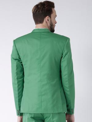 green solid casual blazer - 17351562 - Standard Image - 3