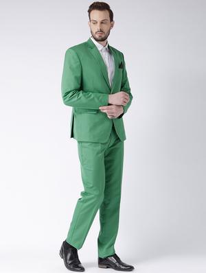 green solid casual blazer - 17351562 - Standard Image - 4