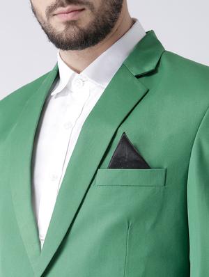 green solid casual blazer - 17351562 - Standard Image - 5