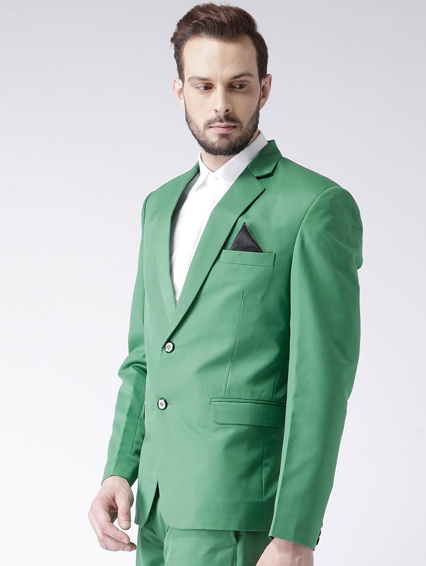 green solid casual blazer - 17351562 - Zoom Image - 2