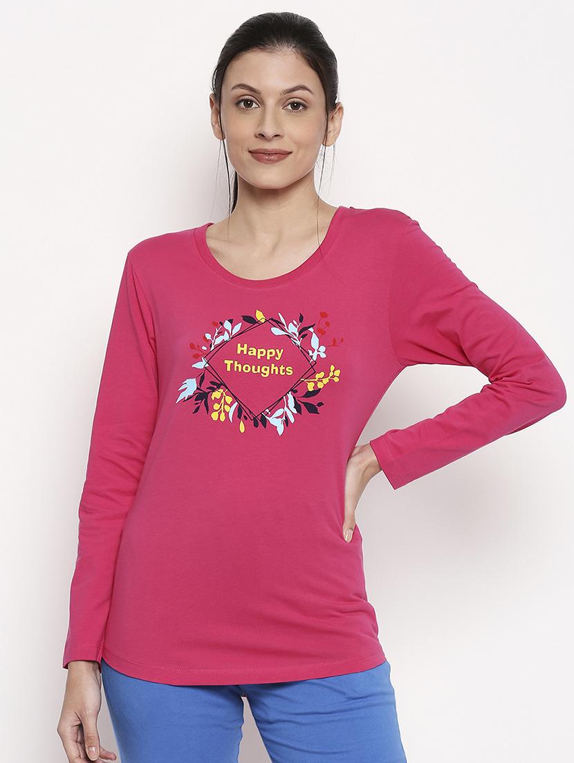 pink printed t-shirt - 17351626 - Zoom Image - 1