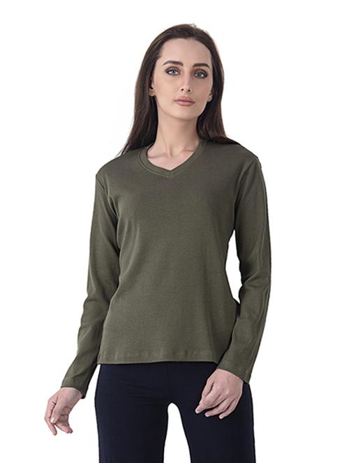 v-neck solid tee - 17351653 - Standard Image - 1