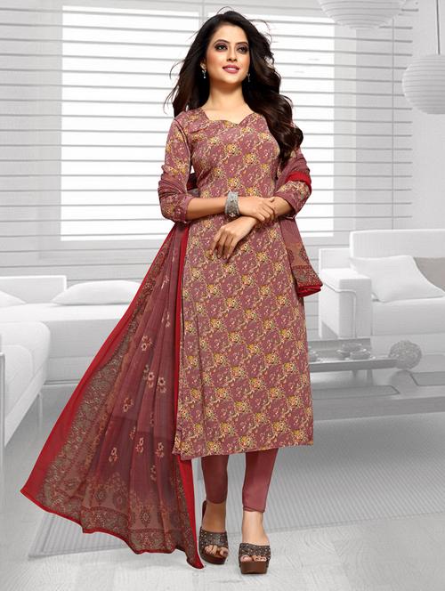 printed churidaar suits unstitched suit - 17351684 - Standard Image - 1