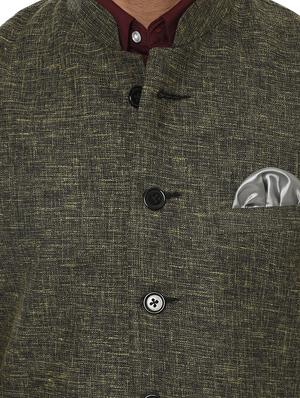 green solid nehru jacket - 17351687 - Standard Image - 5