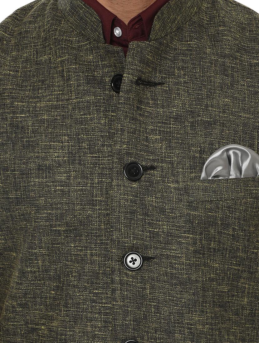 green solid nehru jacket - 17351687 - Zoom Image - 5
