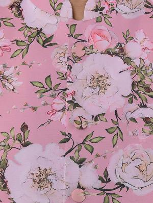 pink floral print nehru jacket - 17351702 - Standard Image - 5