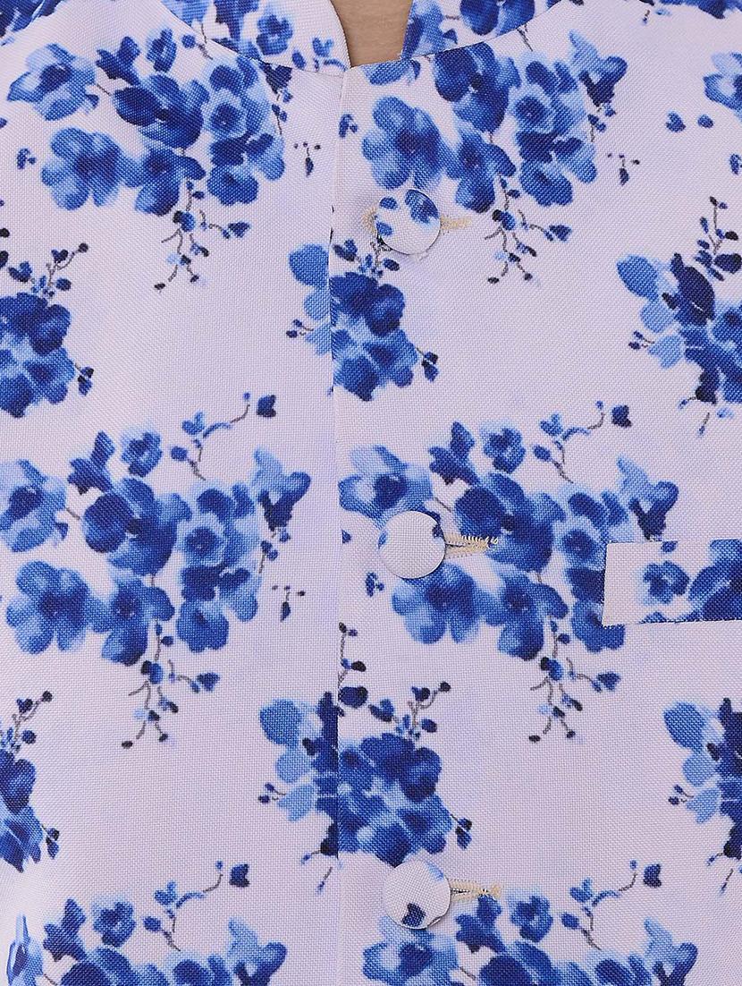 white floral print nehru jacket - 17351707 - Zoom Image - 5