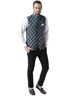 black printed nehru jacket - 17351733 - Standard Image - 4