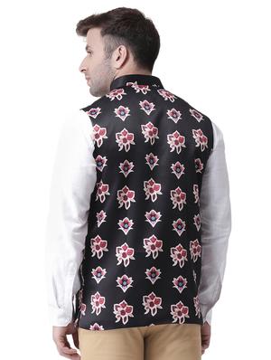 black printed nehru jacket - 17351747 - Standard Image - 3