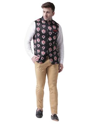 black printed nehru jacket - 17351747 - Standard Image - 4
