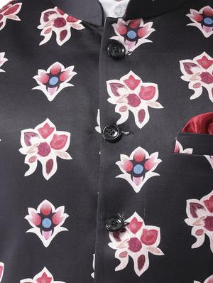 black printed nehru jacket - 17351747 - Standard Image - 5
