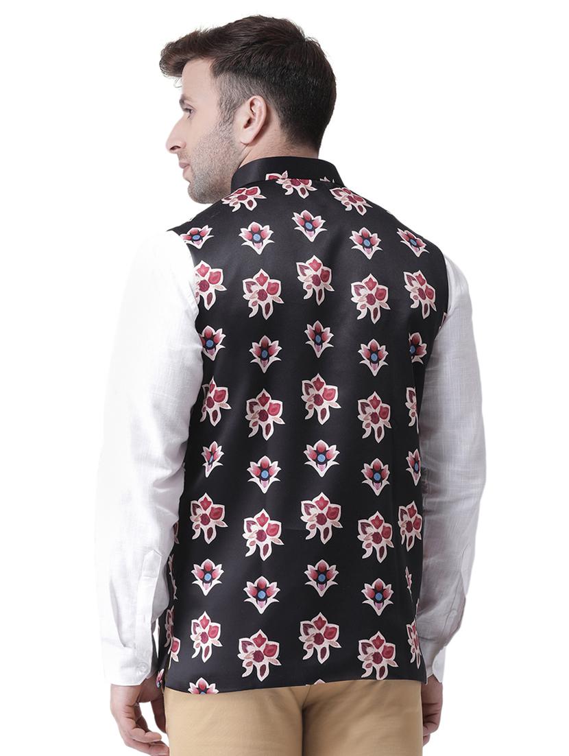 black printed nehru jacket - 17351747 - Zoom Image - 3