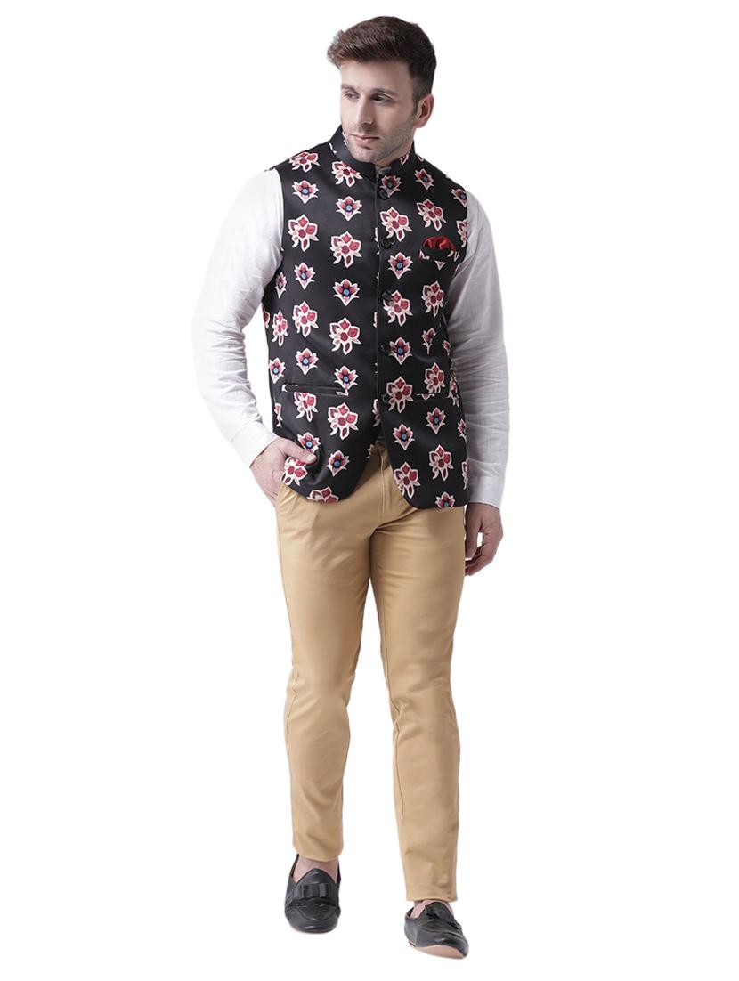 black printed nehru jacket - 17351747 - Zoom Image - 4