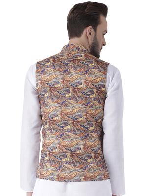 multi colored printed nehru jacket - 17351829 - Standard Image - 3
