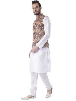 multi colored printed nehru jacket - 17351829 - Standard Image - 4