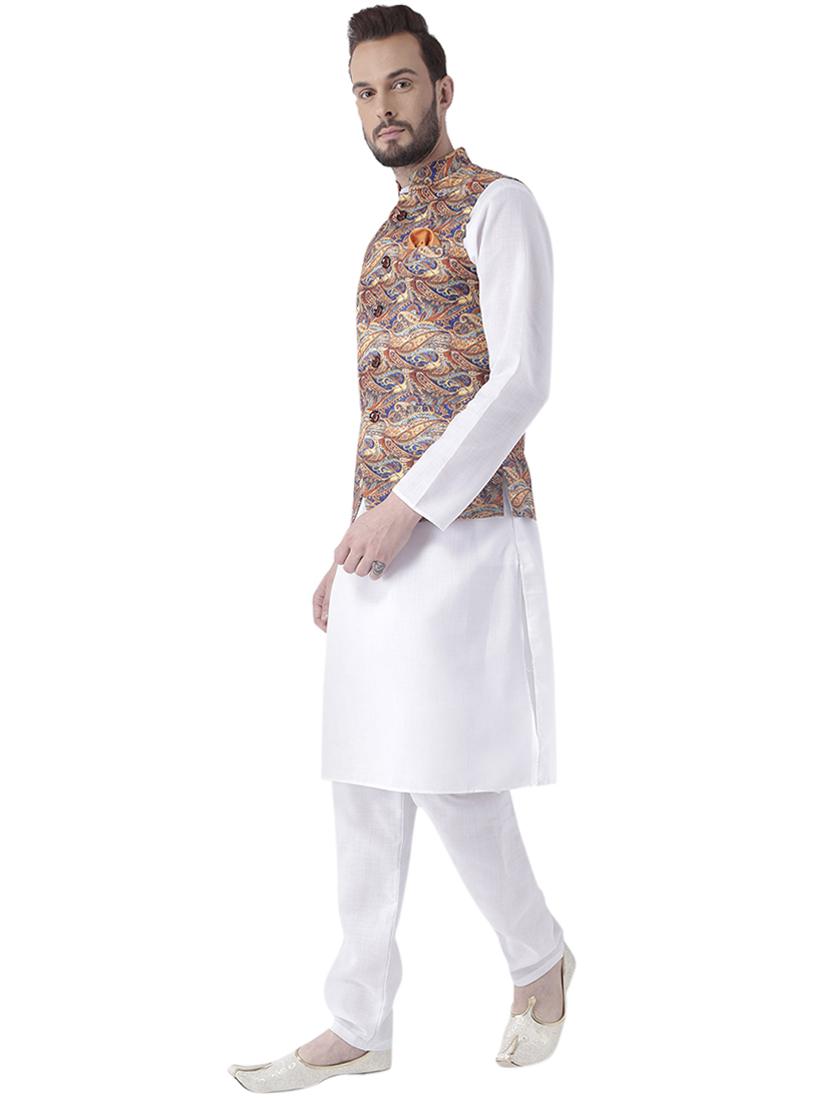 multi colored printed nehru jacket - 17351829 - Zoom Image - 4