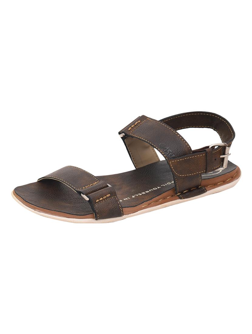 brown leatherette back strap sandals - 17352575 - Zoom Image - 1
