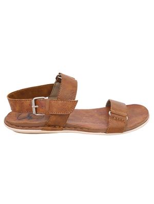 tan leatherette back strap sandals - 17352578 - Standard Image - 2