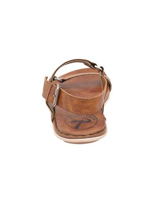 tan leatherette back strap sandals - 17352578 - Standard Image - 3