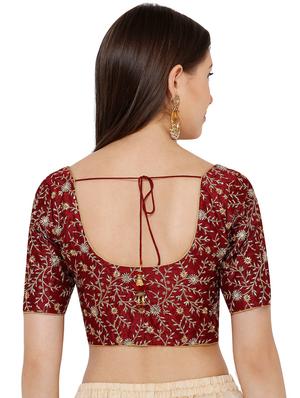 maroon embroidered blouse - 17352645 - Standard Image - 3