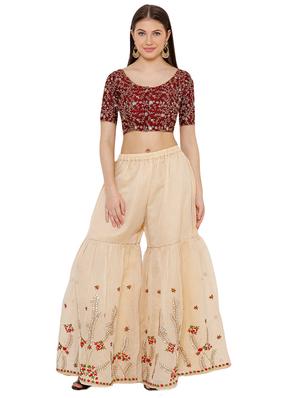 maroon embroidered blouse - 17352645 - Standard Image - 4