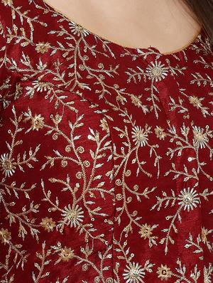 maroon embroidered blouse - 17352645 - Standard Image - 5