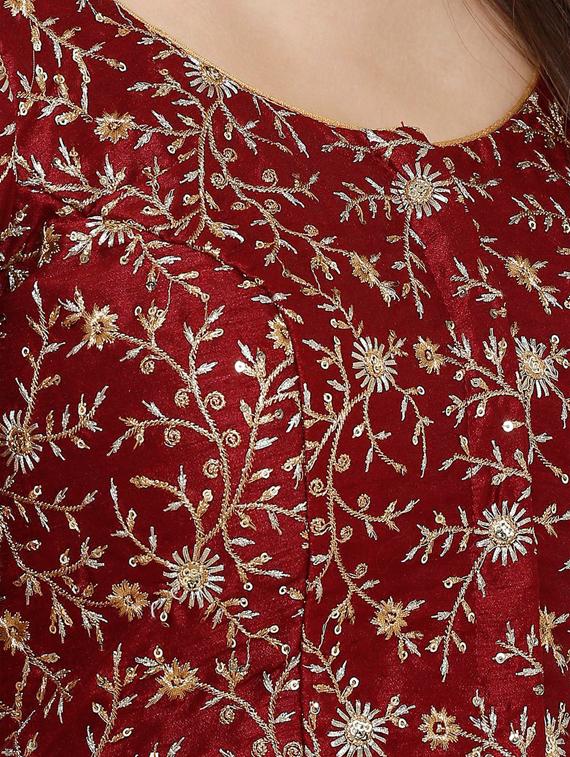 maroon embroidered blouse - 17352645 - Zoom Image - 5