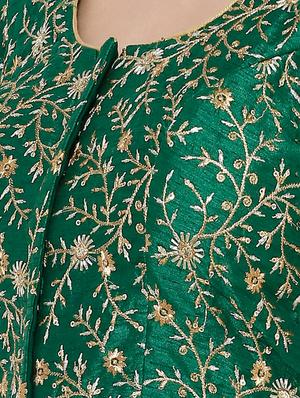bottle green embroidered blouse - 17352646 - Standard Image - 5
