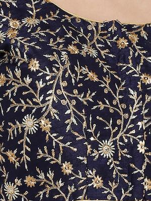 navy blue embroidered blouse - 17352647 - Standard Image - 5