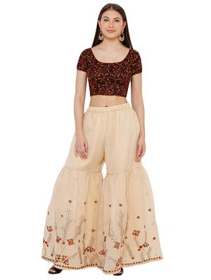 black cotton blend embroidered blouse - 17352649 - Standard Image - 4