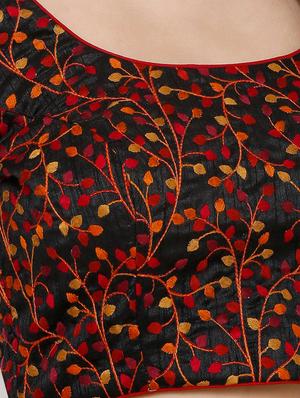 black cotton blend embroidered blouse - 17352649 - Standard Image - 5