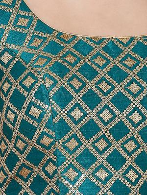teal embroidered blouse - 17352654 - Standard Image - 5