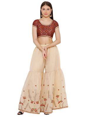 red art silk printed blouse - 17352668 - Standard Image - 4
