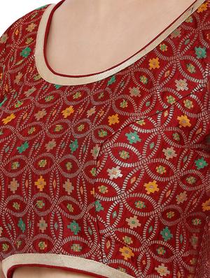 red art silk printed blouse - 17352668 - Standard Image - 5
