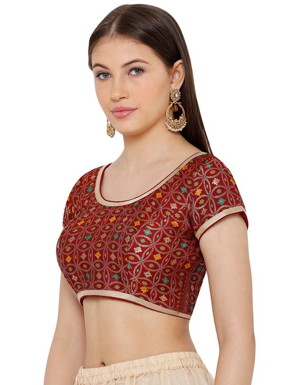 red art silk printed blouse - 17352668 - Zoom Image - 2